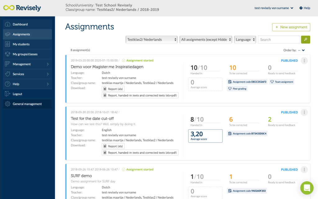 assignment code o